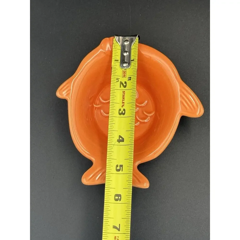 Vintage Chantal Orange Fish Shaped Stoneware Bowl 91-FSB-B7 1.5 Cup